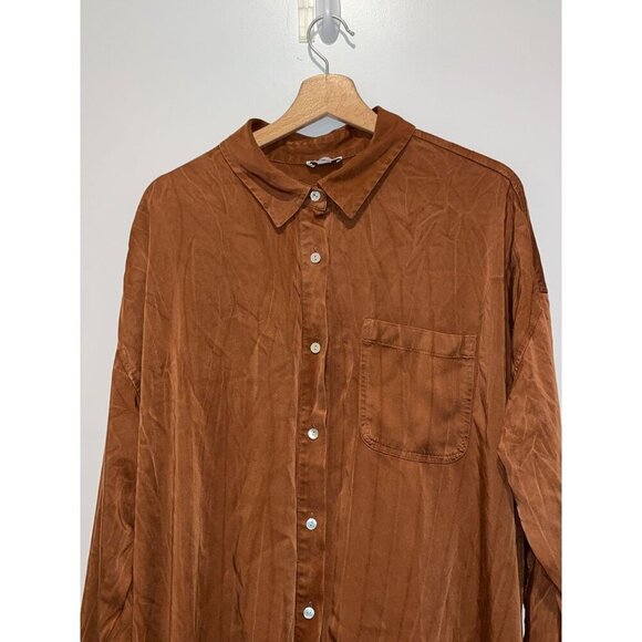 Pure Jill Brown Outdoor Long Sleeve 100% Lenzing Button-Up Shirt Women's Size XX - Picture 3 of 8